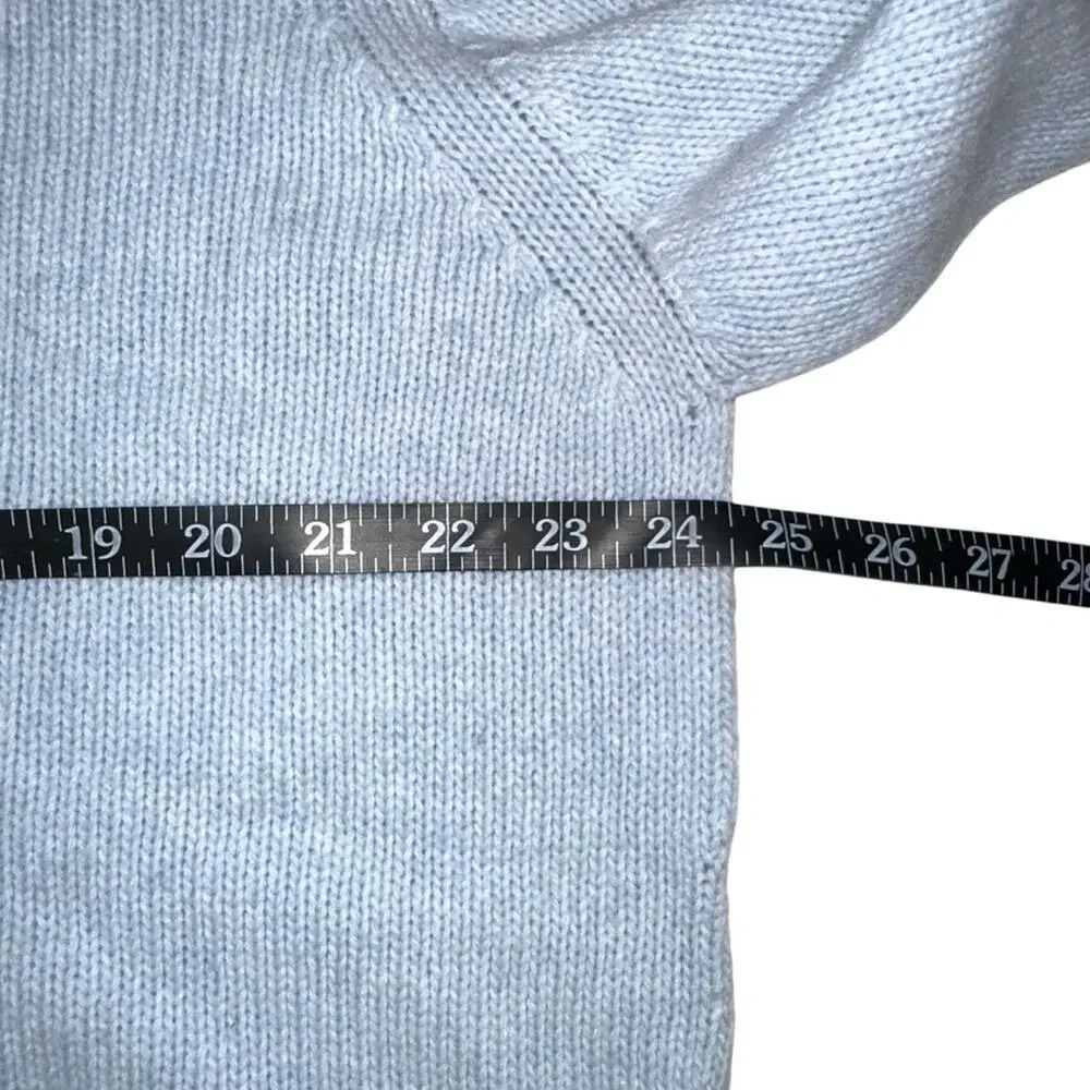 Palm Angels Curved Logo Wool Blend Light Blue Knit Sweater XL